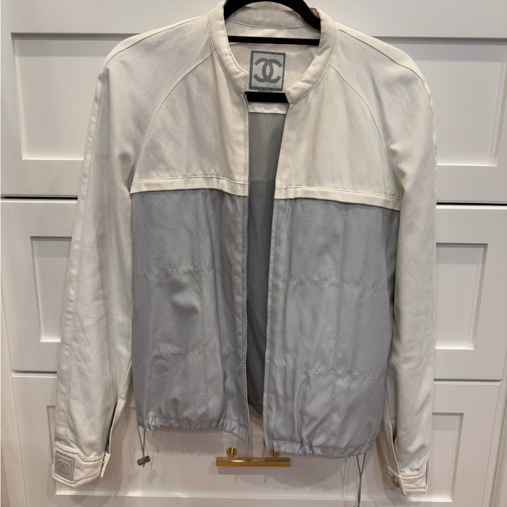 Chanel White and Gray Jacket - size 38